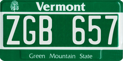 VT license plate ZGB657