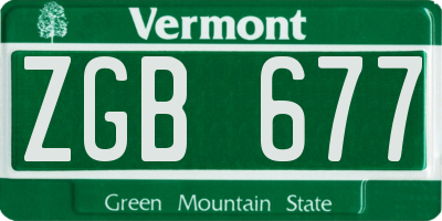 VT license plate ZGB677