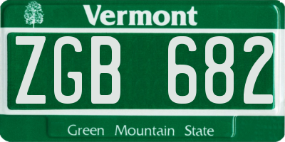 VT license plate ZGB682