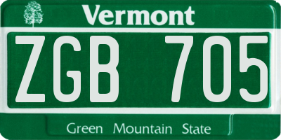 VT license plate ZGB705