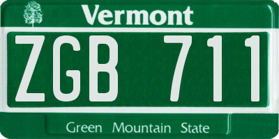 VT license plate ZGB711