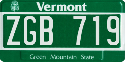 VT license plate ZGB719