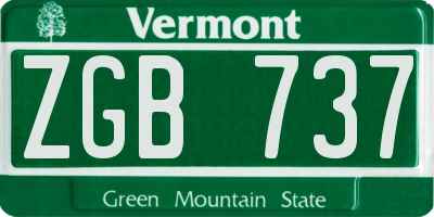 VT license plate ZGB737