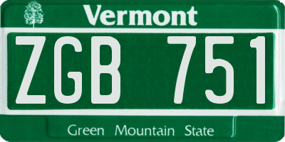 VT license plate ZGB751