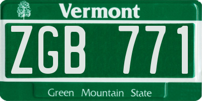 VT license plate ZGB771