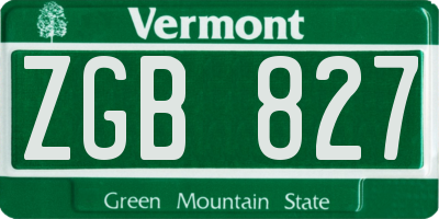 VT license plate ZGB827