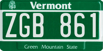 VT license plate ZGB861