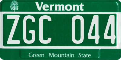 VT license plate ZGC044