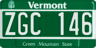 VT license plate ZGC146