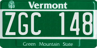 VT license plate ZGC148