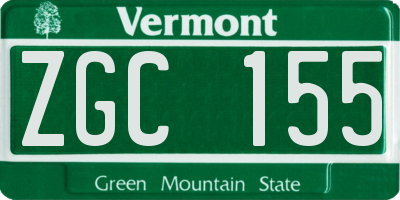 VT license plate ZGC155