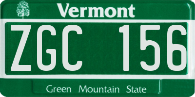 VT license plate ZGC156