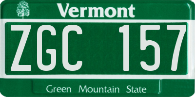 VT license plate ZGC157