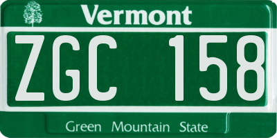 VT license plate ZGC158
