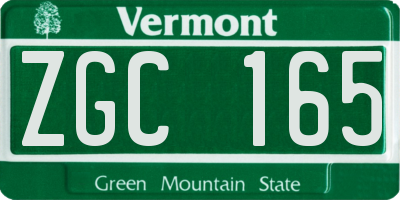 VT license plate ZGC165