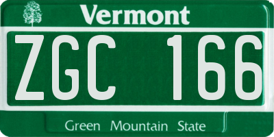 VT license plate ZGC166