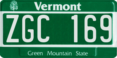 VT license plate ZGC169