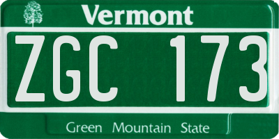 VT license plate ZGC173