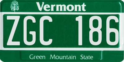 VT license plate ZGC186