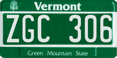 VT license plate ZGC306