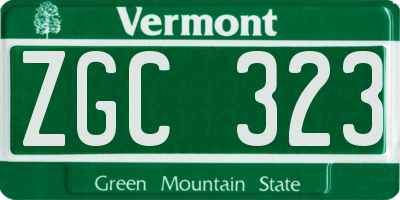 VT license plate ZGC323