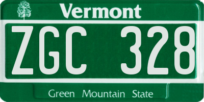 VT license plate ZGC328