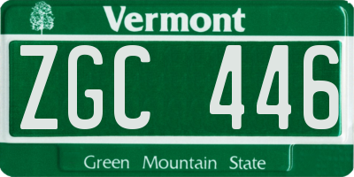 VT license plate ZGC446