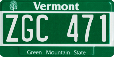VT license plate ZGC471