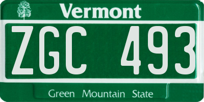 VT license plate ZGC493