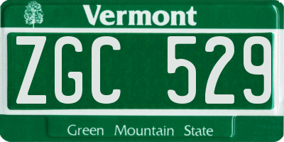 VT license plate ZGC529