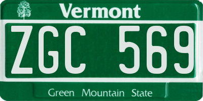 VT license plate ZGC569
