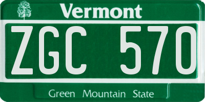 VT license plate ZGC570