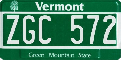 VT license plate ZGC572