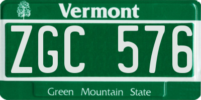 VT license plate ZGC576