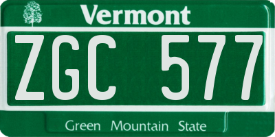 VT license plate ZGC577