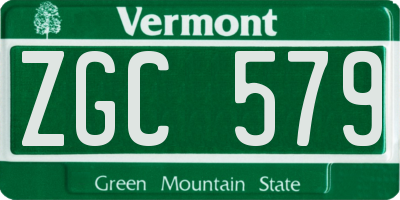 VT license plate ZGC579