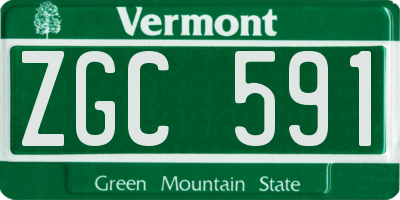VT license plate ZGC591