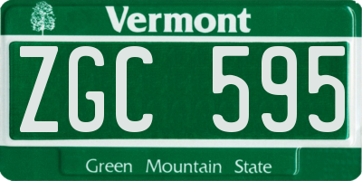 VT license plate ZGC595