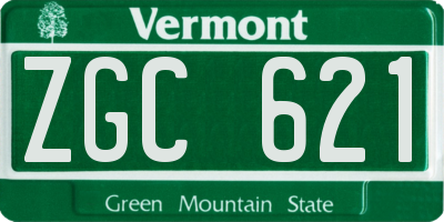 VT license plate ZGC621