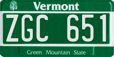 VT license plate ZGC651