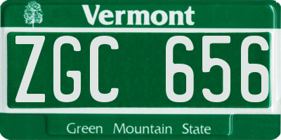 VT license plate ZGC656
