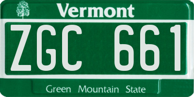 VT license plate ZGC661