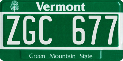 VT license plate ZGC677