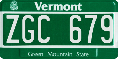 VT license plate ZGC679