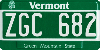 VT license plate ZGC682