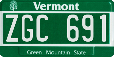 VT license plate ZGC691