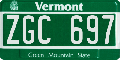 VT license plate ZGC697