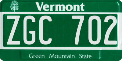 VT license plate ZGC702