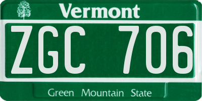 VT license plate ZGC706