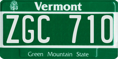 VT license plate ZGC710